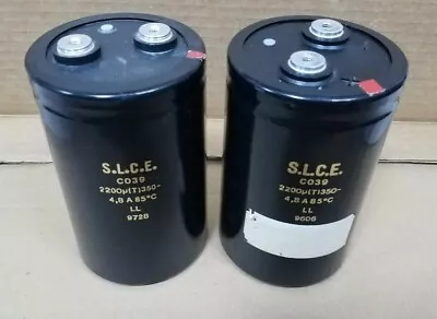 (N) S.L.C.E. 2200uf 350 - 48A 85 Grados C. Capacitor. Lot Of 2   (D157) • $39.99