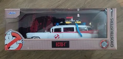 GHOSTBUSTERS CADILLAC Ecto-1 Diecast Model Road Car 1959 1:24th Scale JADA 99731 • £40