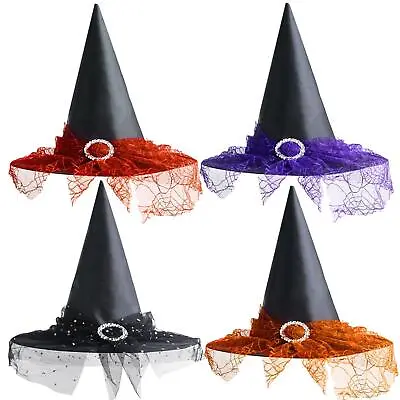 Halloween Witch Hat Wizard Costume Accessories Modern Photo Props Adult Hat For • £4.46