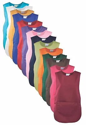 Premier Plain Polycotton Tabard Apron With Pocket In 18 Colours & 6 Sizes • £12.99