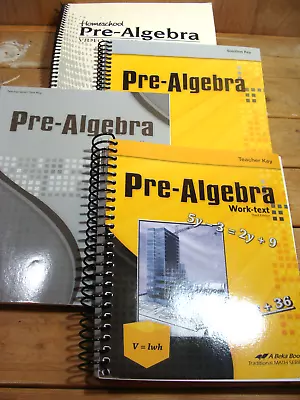 Pre-Algebra (A Beka Book) Abeka 3rd Edtion Mathematics Quiz Test Key Solution • $42