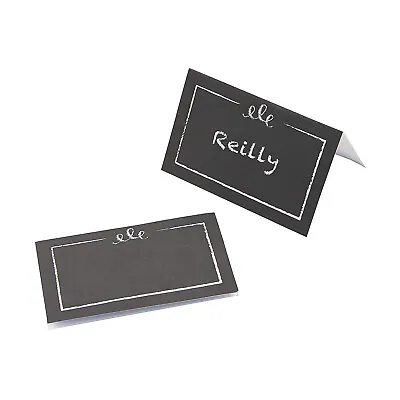 Chalkboard Style Place Cards - 50 Pieces - Size: 3 X 1 3/4 Inch- Cardstock - New • £1.92