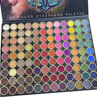 108 Colors Eyeshadows Palette Shades Glitter Cosmetic Makeup Eye Shadow Gift AU • $26.63