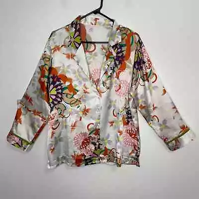 Victoria's Secret Size Medium Satin Button Down Sleep Pajama Top Shirt Blouse • $25