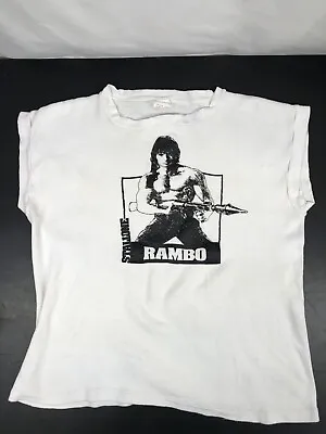 RARE Authentic Vintage 80s Rambo First Blood Shirt Movie Promo Stallone XL • $59.99