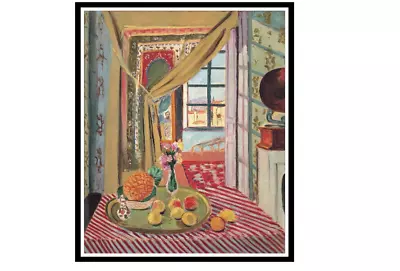 Vintage Henri Matisse Poster-Interior With Phonograph Painting Print-Fauvism Art • $26