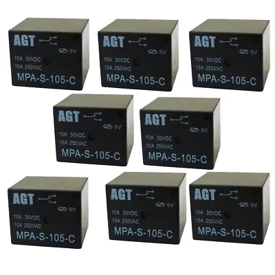 5V Relay 5VDC 10A 250VAC SPDT Power Mini Relay 10 Pack From USA • $8.95