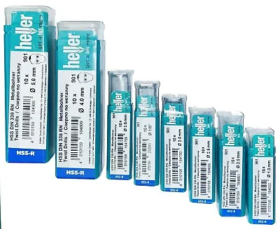 £13.95 • Buy Heller HSS R Twist Drill Bit Set 10pc 1mm 1.2, 2, 2.5, 3, 3.2, 3.5, 4, 5, 6 7mm