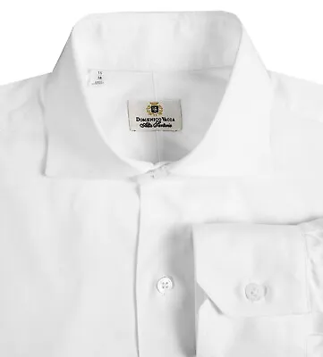 Domenico Vacca Sz 15 White Pinpoint Dress Shirt • $65