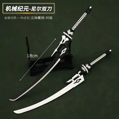 Metal Knives 18cm Double Blade Nier Automata Yorha Display Katana Weapon Collect • $36.30