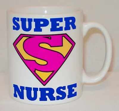 £9.99 • Buy Super Nurse Mug Can Personalise Pink Dental Carer Nursing Healthcare HCA Gift