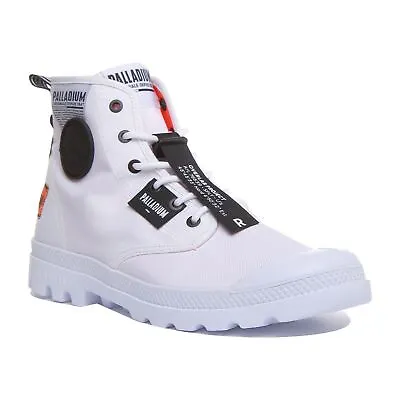 Palladium Pampa Lite Unisex Lace Up Canvas Ankle Boots In White Size UK 3 - 12 • £44.99