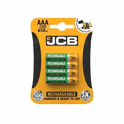 JCB Rechargeable Batteries AA AAA NiMH Pre Charged 650 1200 2400 900mAh NEW UK • £2.99