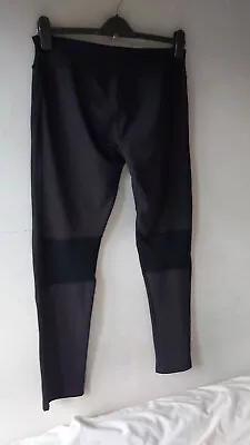 SPORTFX Black Mesh Panelled Training Exercise Gym Pants / Leggings -  Size 18 • £10