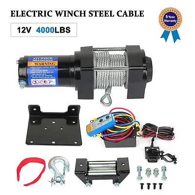 Electric Winch 4000LBS Towing Truck 4.8mm*15m Steel Rope Off Road New • $84.99