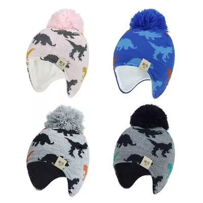 Cap Winter Beanie Hat Caps With Ear Flaps With Scarf Knitted Baby Hat Scarf Set • $22.74