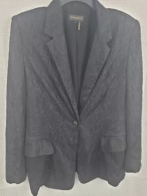 Donna Karan New York Black Lace Blazer One Button Lined Size Medium • £37.99