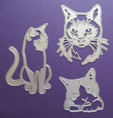3 Types Cat & Kitten Metal Die Cutters / Card Cutting Dies • £9.99