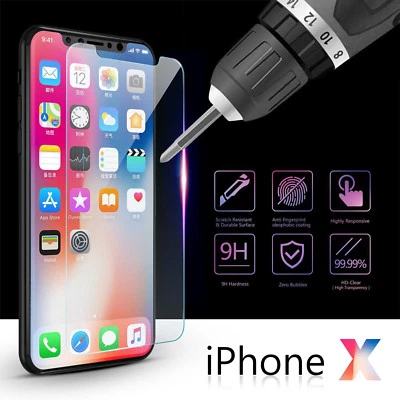 $18.99 • Buy IPhone X/8/7/6/5 HD 9H Real Tempered Glass Screen Protectors Films Savers