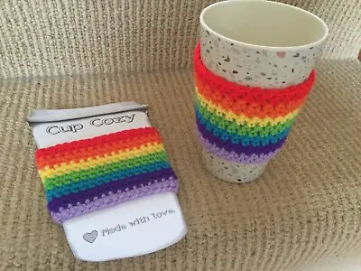 £2.75 • Buy  🌈 Cup Cosy Sleeve Rainbow Handmade Travel Mug Cozy 🌈