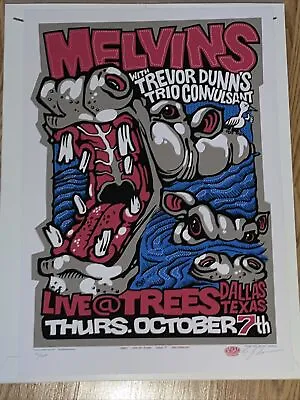 Melvins Hungry Hippos Dallas Texas 2004 Original Concert Poster Signed 30/200 • $150