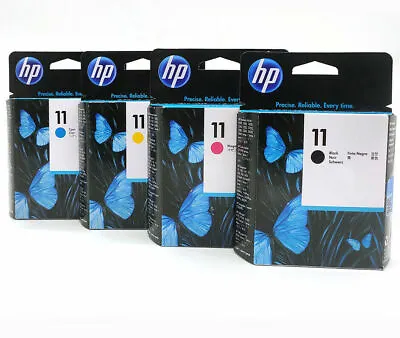 Original HP 11 Printer Head Popper C4810A C4811A C4812A C4813A Black Cyan Set • $648.71