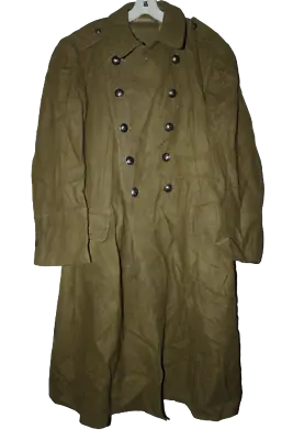 DAMAGED Romanian Trench Coat Military Army Wool Overcoat Heavy Winter Shinel OD • $59.99