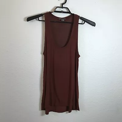 Vince. Tank Top Blouse Size S Oversized Solid Brown Sleeveless Micromodal Blend • $23