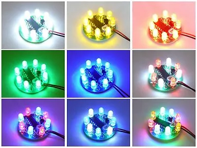 UFO LED Chaser Beacon Sequencer Light Flash Show - 8x 5mm LEDs - 16 Programs • $16.37