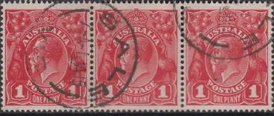 $25 • Buy Postmark 1915 Sale Victoria Strip Of 3 X 1d Red KGV Stamps 1 January, Nice   