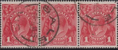 $25 • Buy Postmark 1915 Sale Victoria Strip Of 3 X 1d Red KGV Stamps 1 January, Nice   