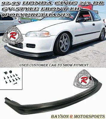 Fits 92-95 Honda Civic 2/3dr (Coupe/Hatch) GV-Style Front Lip (Urethane) • $99.99