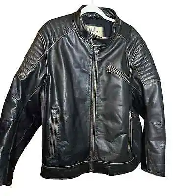 Wilson’s Vintage Men’s Moto Racer Black Leather Jacket Size 2X  • $185