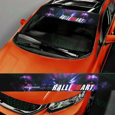 For Mitsubishi RALLIART EVO Front Window Windshield Vinyl Banner Decal Sticker • $12.60