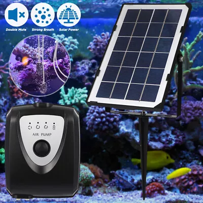 £25.99 • Buy Solar Power Oxygenator Pond Fish Tank Water Oxygen Pump 2 Air Pump Aerator Pumps