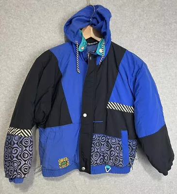 Vintage Kids Pacific Trail Extreme Jacket 80’s Blue Black Size M 10/12 Hood READ • $19.99