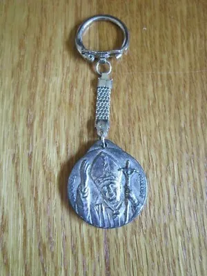 Pope John Paul II Joannes Paulus Rome Vatican City Key Ring Keychain Vintage • $9.95