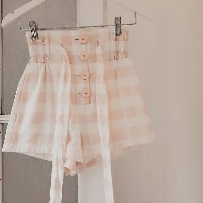 Alice McCall Pink Moon Shorts - Size 4 AU/0 US Peach Gingham • $50