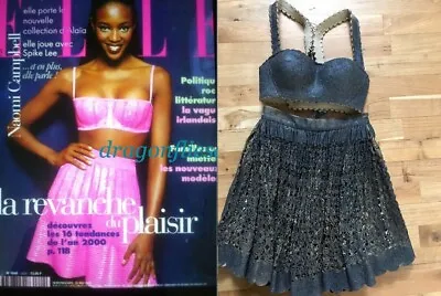 Alaia Glitter Bustier Corset And D&G Glitter Laser Cut Leather Skirt!! • $5800