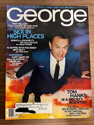 George Magazine April 1998 Tom Hanks Monica Lewinsky Bill Clinton JFK Jr. • $40