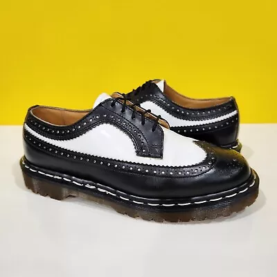 💥Dr. Martens Doc England Rare Vintage Black White Brogue 3989 Shoes UK7 US9💥 • $169