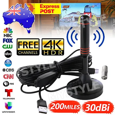 Portable TV Antenna Indoor Outdoor Digital HD Freeview Aerial Ariel 200Mile • $12.95