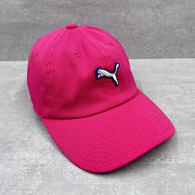 PUMA Womens Hat Baseball Ball Cap ADJUSTABLE Pink Relaxed Fit Jersey Fabric • £13