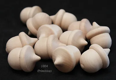 12 Unfinished Wood Acorns ~ Ready To Stain / Paint ~ Crafts • $4.98