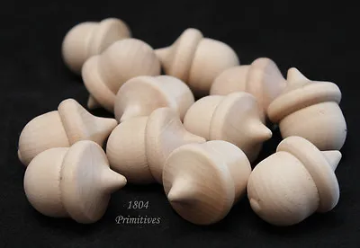 24 Unfinished Wood Acorns ~ Ready To Stain / Paint • $8.98