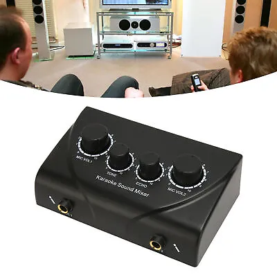 Karaoke Sound Mixer 100-240V Mini Stereo Sound Mixer Plug And Play For Home • £28.46