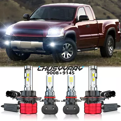 For Mitsubishi Raider 2006-2009 4x LED Headlight+Fog Light Bulbs Combo 6000K • $43.12