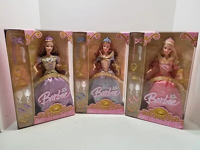 Lot Of 3 Barbie Masquerade Princess Dolls Pink Blue & Purple Dresses 2005 NEW • $100