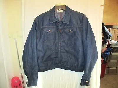 Vintage 60s Montgomery Ward 101 Denim Mens Chore Jacket 48 Zip Up Blanket Lining • $324.99