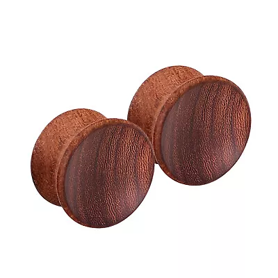 Pair Red Sandal Wood Ear Plugs Concave Saddle Ear Gauges Expander Body Piercing • $8.99